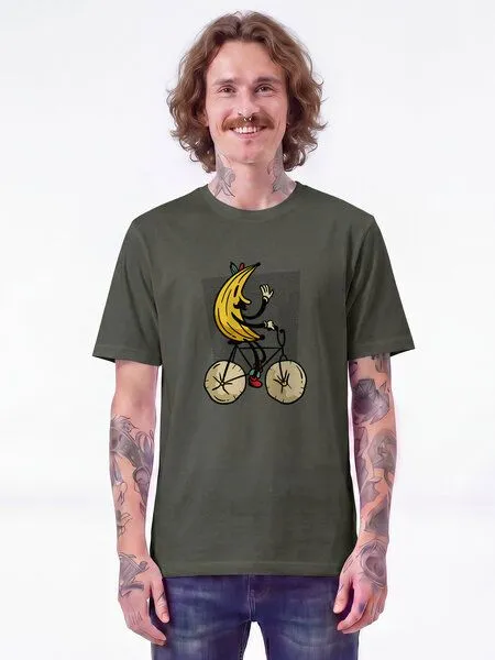 watapparel watapparel T-Shirt Unisex Banana Rider, Khaki, – Produktbild 2 von 2