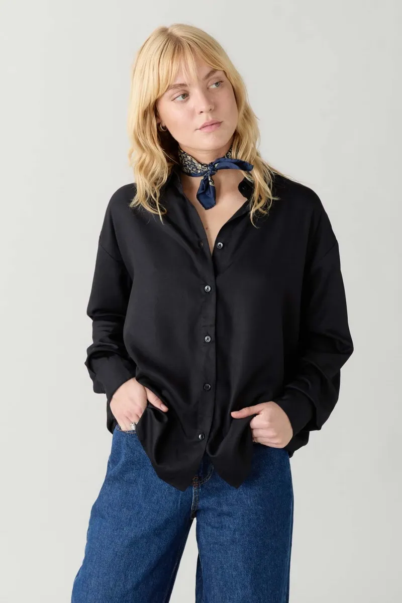 Yahmo Yahmo Damen vegan Hemd Mona Schwarz, Schwarz, – Produktbild 2 von 2