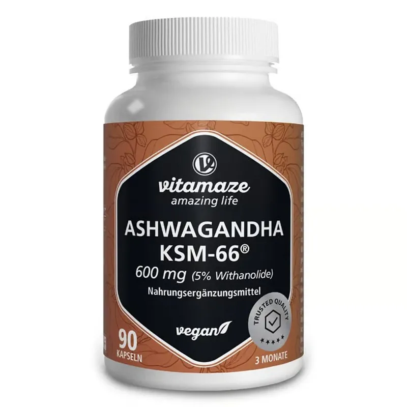 vitamaze Vitamaze Ashwagandha 600 mg KSM-66 Kapseln – Produktbild 1 von 2