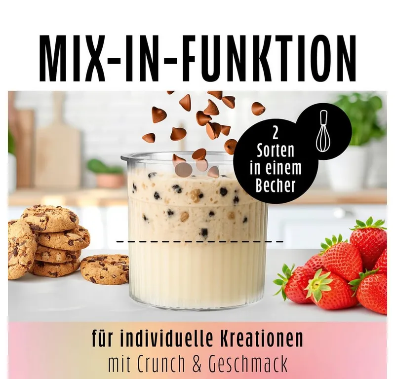 GOURMETmaxx GOURMETmaxx Eismaschine GOURMETmaxx SmoothUp Eismaschine für vielseitige Desserts und Drinks, 800 W, GOURMETmaxx SmoothUp Eismaschine für vielseitige Desserts und Drinks, Schwarz, – Produktbild 4 von 5