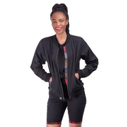 Africulture Africulture Bomberjacke aus Kenianischem Kikoy und Westafrikanischem Kitenge Stoff – Produktbild 1 von 1