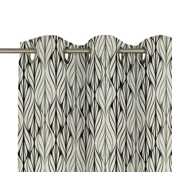 Nature by Adam Nature by Adam Vorhang aus Leinen und Bio-Baumwolle - Made in Germany - Wave, Natur-schwarz, – Produktbild 7 von 8