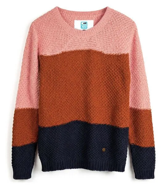 Gary Mash GARY MASH Pullover Lamona aus Biobaumwolle, Blockstreifen (braun), – Produktbild 4 von 4