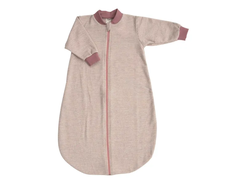 Lilano Lilano Baby und Kinder Schlafsack mit langem Arm Wolle Seide mauve-geringelt Gr.62/68, Rot, – Produktbild 1 von 1