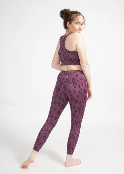 boochen boochen Highwaist Leggings mit Leopard Print, Lila leopard, – Produktbild 4 von 4