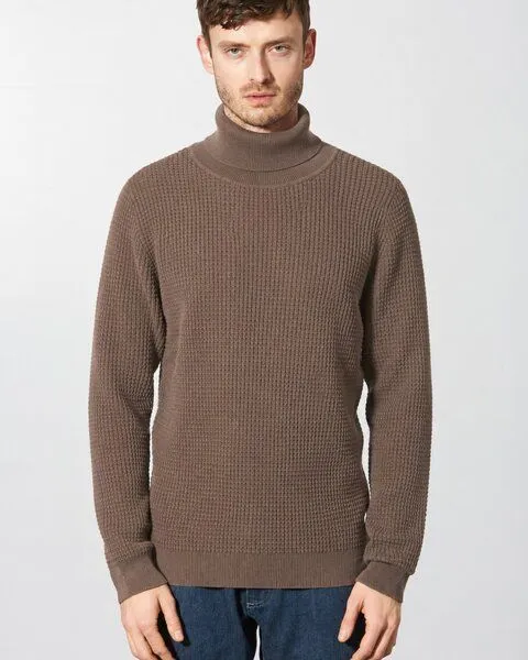 HempAge HempAge Rollkragen Pullover Herren Hanf/Biobaumwolle, Gravel(braun), – Produktbild 2 von 3