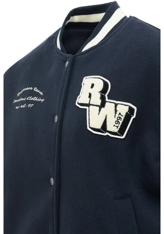ragwear ragwear Collegejacke Clubie Y modische Damen Bomberjacke mit Rippstrick-Details, Blau, – Produktbild 4 von 4