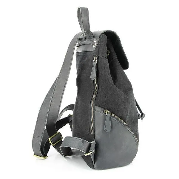 GLOBO Fair Trade GLOBO Fair Trade City Rucksack PALI aus Canvas & mattem Ökoleder, Schwarz, – Produktbild 4 von 4