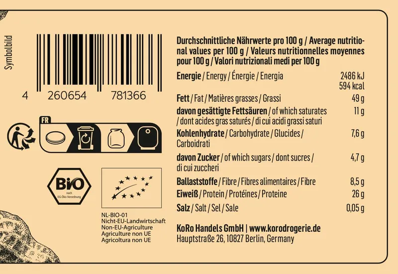 KoRo Crunchy Bio Erdnussmus 500 g – Produktbild 4 von 5