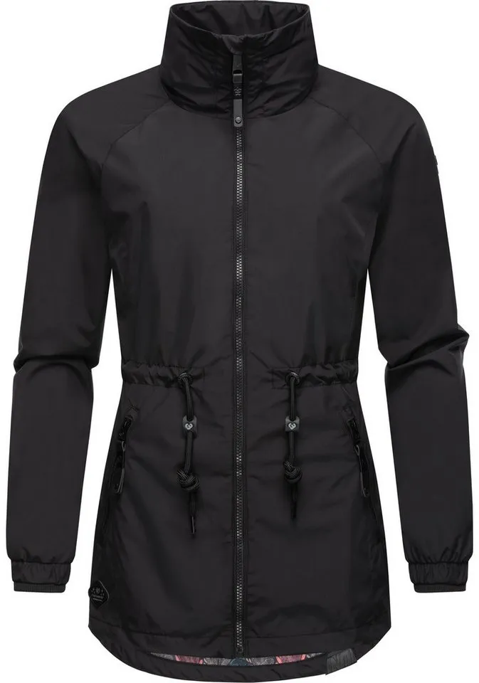 ragwear ragwear Outdoorjacke Tacy wasserdichte Damen Übergangsjacke mit hohem Kragen, Schwarz, – Produktbild 2 von 5