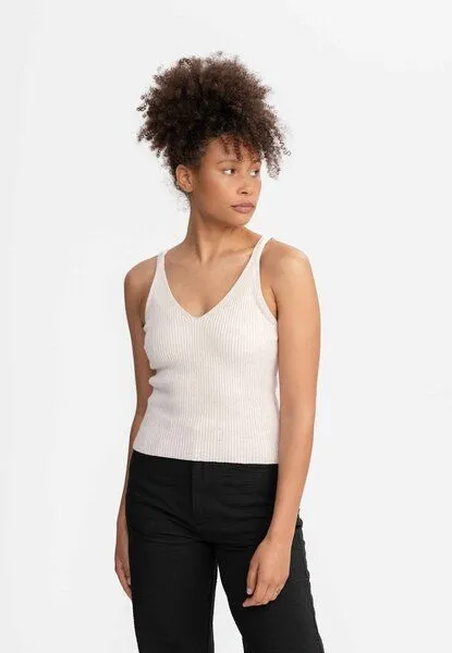 MELA V-Neck Strick Top Style RHADA | von MELA | Fairtrade & GOTS zertifiziert, Cream melange, – Produktbild 1 von 4