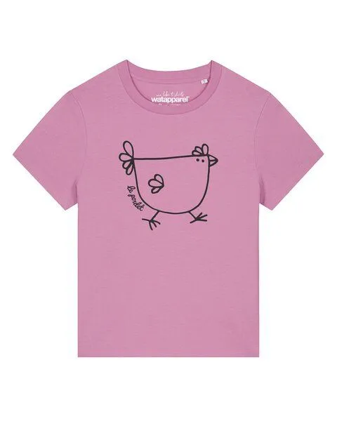 watapparel watapparel T-Shirt Frauen Le poulet - das Huhn, Bubble pink, – Produktbild 1 von 2