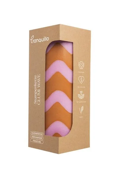 Tranquillo Tranquillo Stumpenkerze GLUMI WAVE, Wax039-orange, – Produktbild 4 von 4