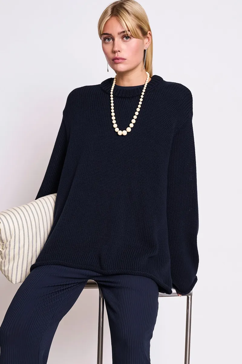 JAN N JUNE JAN 'N JUNE Damen vegan Pullover Sona Nightfall Blau, Extra dunkelblau, – Produktbild 1 von 1