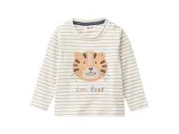People Wear Organic People Wear Organic Langarm-Shirt dunkelsand geringelt Gr. 86/92 – Produktbild 1 von 1