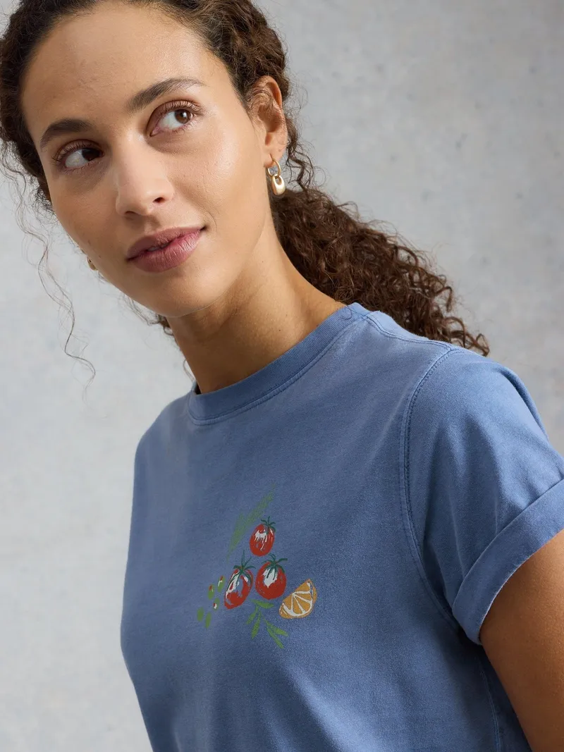 White Stuff Grafik-T-Shirt Gina - 36, Blau multi, – Produktbild 4 von 4