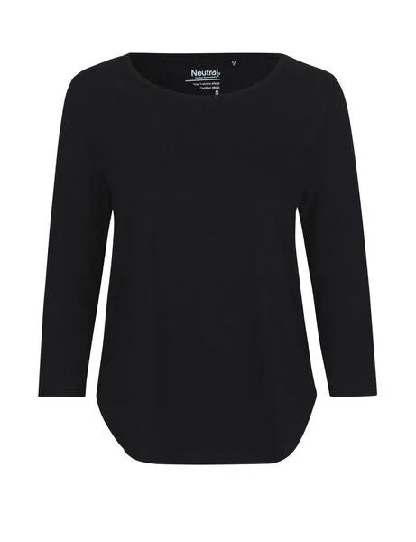 Neutral Neutral® Damen T-Shirt 3/4tel Arm von Neutral Bio Baumwolle, Schwarz, – Produktbild 2 von 4