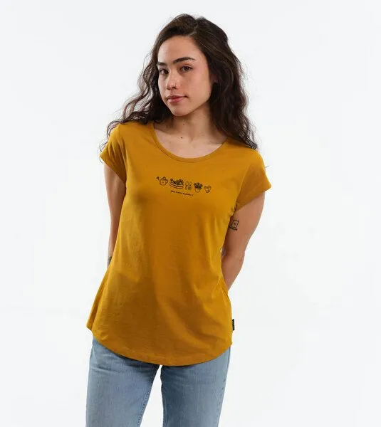 Gary Mash GARY MASH Shirt Asheville Home is where my garden is aus Bio-Baumwolle, Gelb, – Produktbild 3 von 4