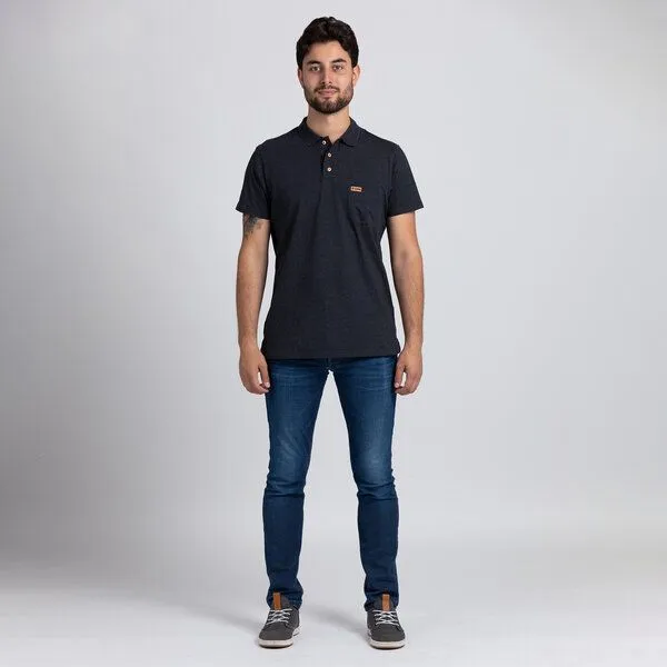 Lexi&Bö Lexi&Bö Poloshirt Herren, Dark melange (grau), – Produktbild 2 von 3