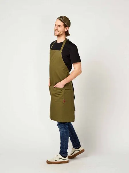 KAYA&KATO KAYA&KATO CO Latzschürze lang PIKE, Olive, – Produktbild 2 von 4