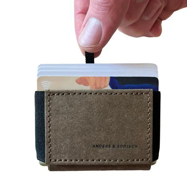 ANDERS & KOMISCH ANDERS & KOMISCH Mini Pro Slim Wallet mit Münzfach - Kleines smarte Portemonnaie Braun, Pink, – Produktbild 2 von 4
