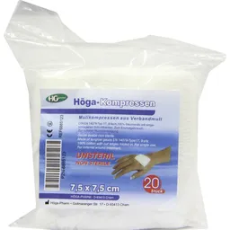Höga-Pharm HÖGA KOMPRESSEN 7,5x7,5 cm unsteril 8fach 20 St Kompressen – Produktbild 1 von 1