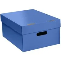 Aufbewahrungsbox "Color" aus Recyclingkarton, groß 30 x 43 x 19,5 cm, blau – Produktbild 1 von 1