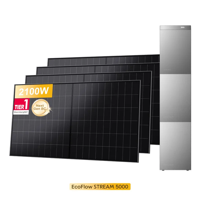 EcoFlow EcoFlow Stream 5000, All-in-One Speicher für Balkonkraftwerke, mit 4 Bifaziale Solarmodule, by Powerness - 480W BC X 4 / 15kWh / Selbstabholung – Produktbild 3 von 3