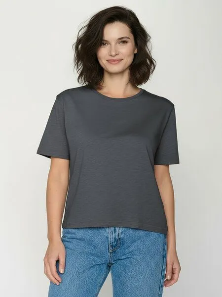 GreenBomb GREENBOMB Basic Nova - Kastiges T-Shirt aus Bio-Baumwolle / GOTS / Fair & Vegan, Grau (gravel), – Produktbild 1 von 4