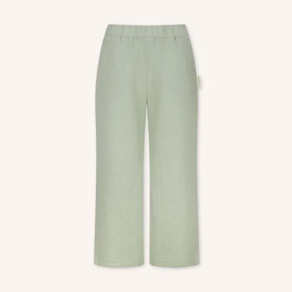 NORDLICHT NORDLICHT Damen Hose aus Bio-Baumwolle Musselin LEJA, Grün (salbei), – Produktbild 2 von 4