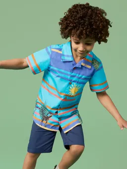 White Stuff Gestreiftes Kurzarmhemd mit Giraffenmotiv - 3-4 – Produktbild 1 von 1