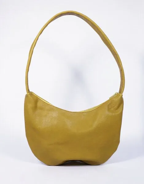 monday market monday market Handtasche Tilda aus pflanzlich gegerbtem Büffel-Leder, Senf, – Produktbild 3 von 4