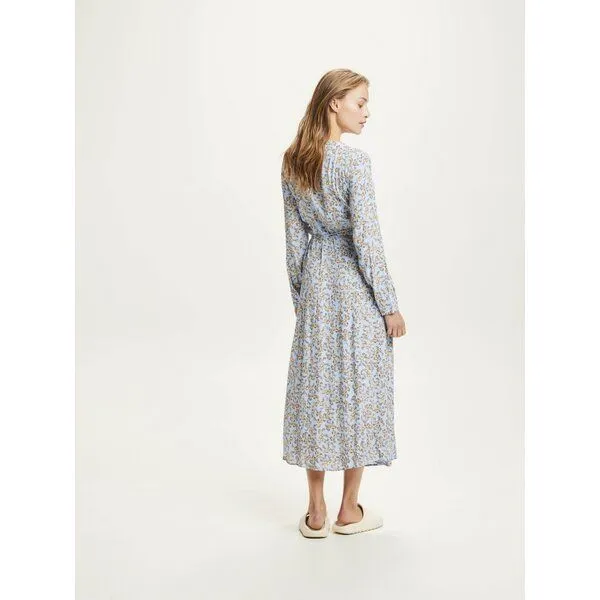 KnowledgeCotton Apparel KnowledgeCotton Apparel Wickelkleid FLOWER aus Lenzing EcoVero, Blau (chambray blue), – Produktbild 3 von 4