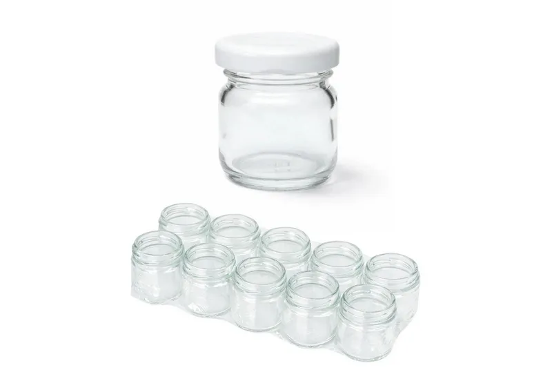 mikken mikken 10 kleine Einmachgläser 40 ml mit Schraubdeckel, Weiß, – Produktbild 1 von 8
