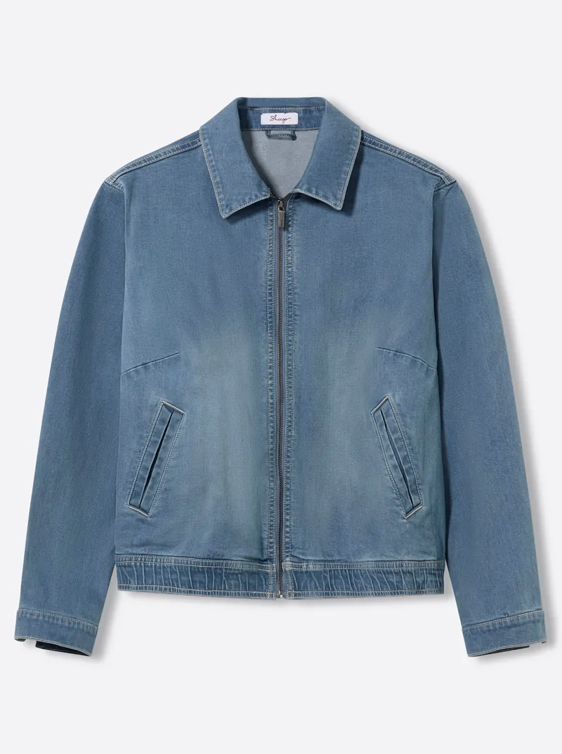 sheego Jeansjacke blue-bleached, Blue-bleached, – Produktbild 1 von 2