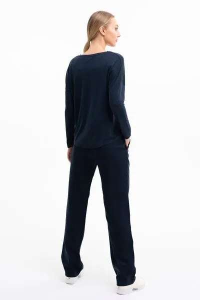 SHIPSHEIP SHIPSHEIP LILLY - Damen Longsleeve aus TENCEL Lyocell, Navy (blau), – Produktbild 2 von 2