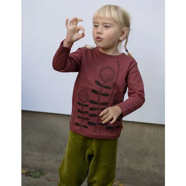 Cmig Cmig Waldblumen Langarmshirt für Kinder, Apple butter (rot), – Produktbild 3 von 4