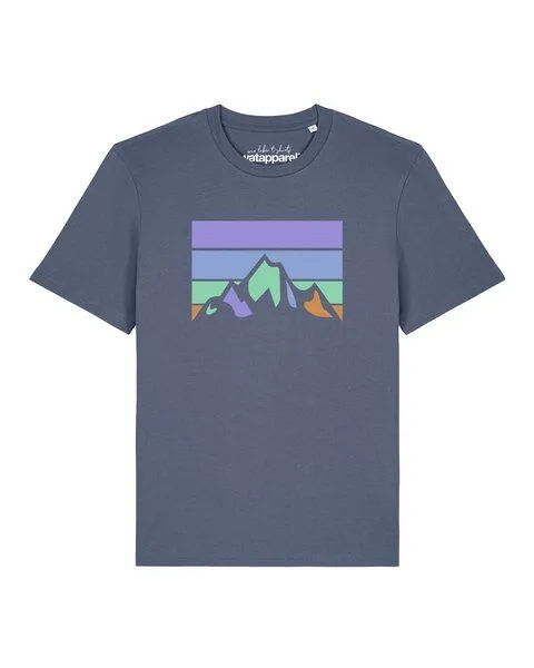 watapparel watapparel T-Shirt Unisex Retro Landscape, Blue grey, – Produktbild 1 von 2