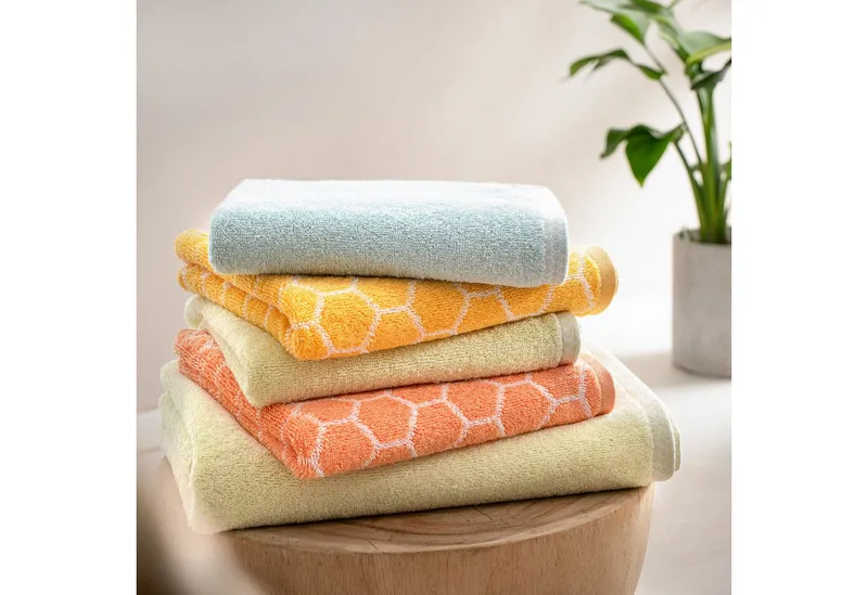 dyckhoff dyckhoff Duschtuch Pure Natural Honey, Frottier (Packung, 1-St), BIO Baumwolle, Orange, – Produktbild 5 von 5