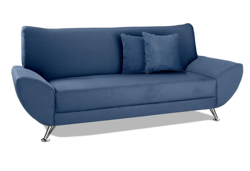 Home affaire 3-Sitzer Saltare elegant & komfortabel, toller Designfuß, bequem, Breite 205cm, Blau, – Produktbild 3 von 5