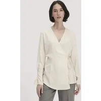 hessnatur hessnatur Wickelbluse Regular aus reinem TENCEL Lyocell, Cocos, – Produktbild 1 von 1