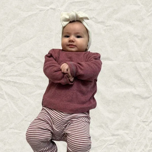 OrganicEra Baby Langarm T-shirt 'OrganicEra' aus Bio Baumwolle, Bordeaux melange (rot), – Produktbild 2 von 4