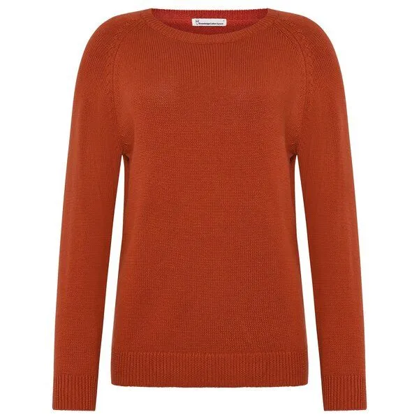 KnowledgeCotton Apparel KnowledgeCotton Apparel Strickpullover Crew Neck, Burnt brick, – Produktbild 1 von 4