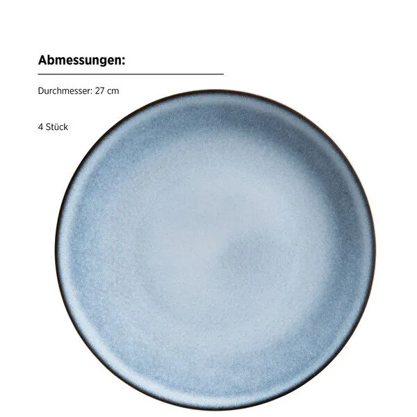 Mäser Mäser Tafelservice 8-tlg. "Smoky's" Steinzeug, Blau, – Produktbild 4 von 5