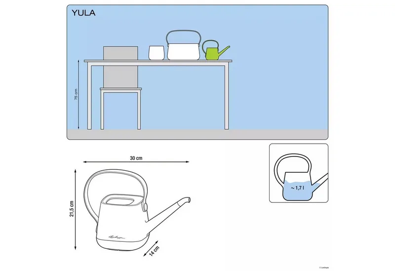 Lechuza® Lechuza® Gießkanne Yula 1,7L schiefergrau-taupe – Produktbild 3 von 3