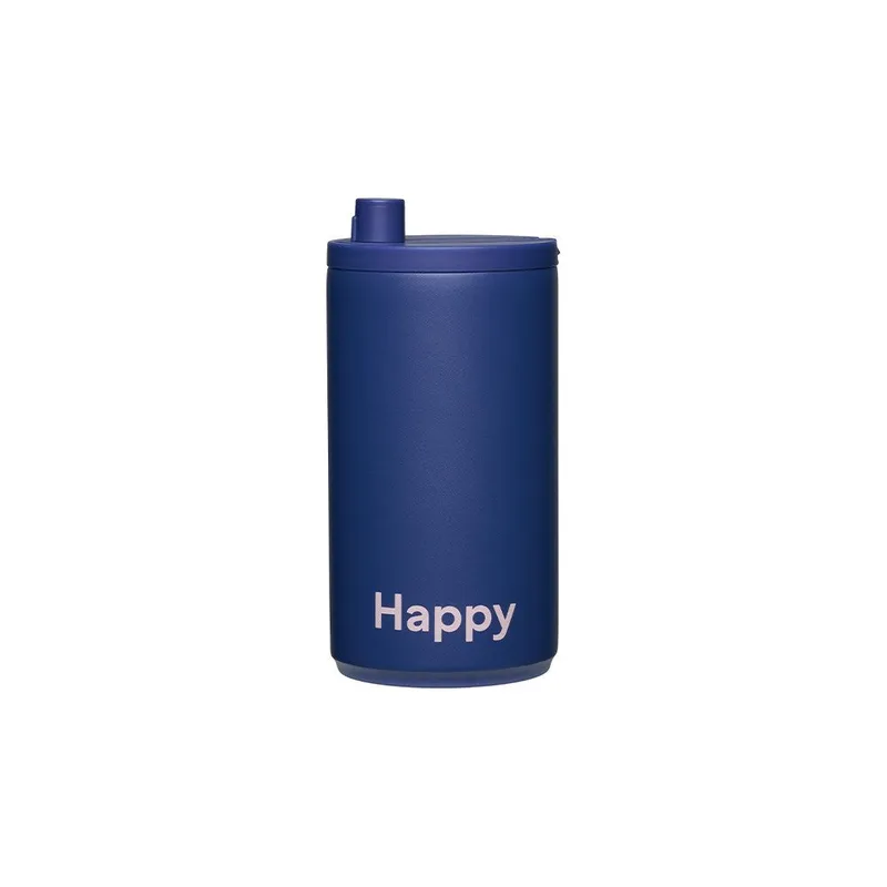 Design Letters Reisebecher 350ml – Midnight Blue, Happy – Produktbild 1 von 1