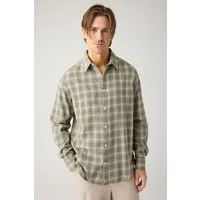 KnowledgeCotton Apparel KnowledgeCotton Apparel Herren vegan Hemd Lose Karo Beige – Produktbild 1 von 1