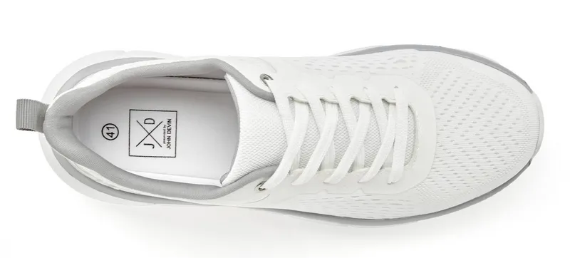 John Devin John Devin Schnürschuh, Halbschuh, Freizeitschuh, Schnürhalbschuh, Turnschuh Sneaker im sportiven Look mit ultraleichter, flexibler Sohle Unisex VEGAN, Weiß, – Produktbild 3 von 5