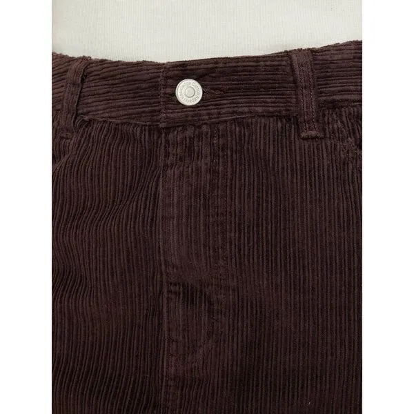 KnowledgeCotton Apparel KnowledgeCotton Apparel Cord Rock - Irregular corduroy skirt - aus Bio Baumwolle, Braun (chocolate plum), – Produktbild 3 von 3