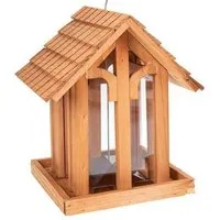 ReineNatur ReineNatur Vogelfutterhaus aus Kiefernholz geölt - mit Rundbogenfenster - Wetterfest – Produktbild 1 von 1